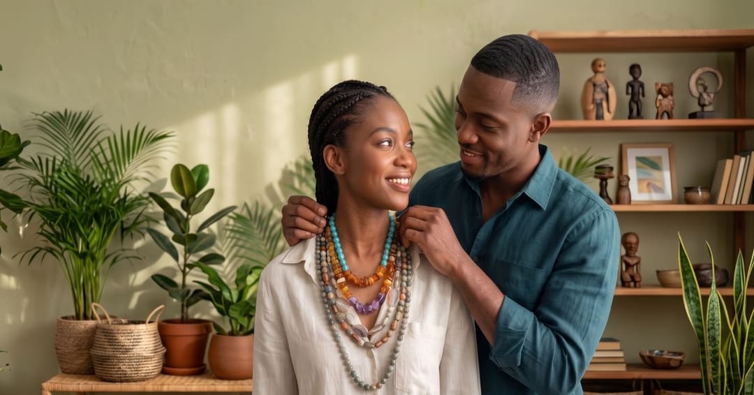 Wanandoa wakijaribu mapambo ya ZARIFA ya mawe asilia